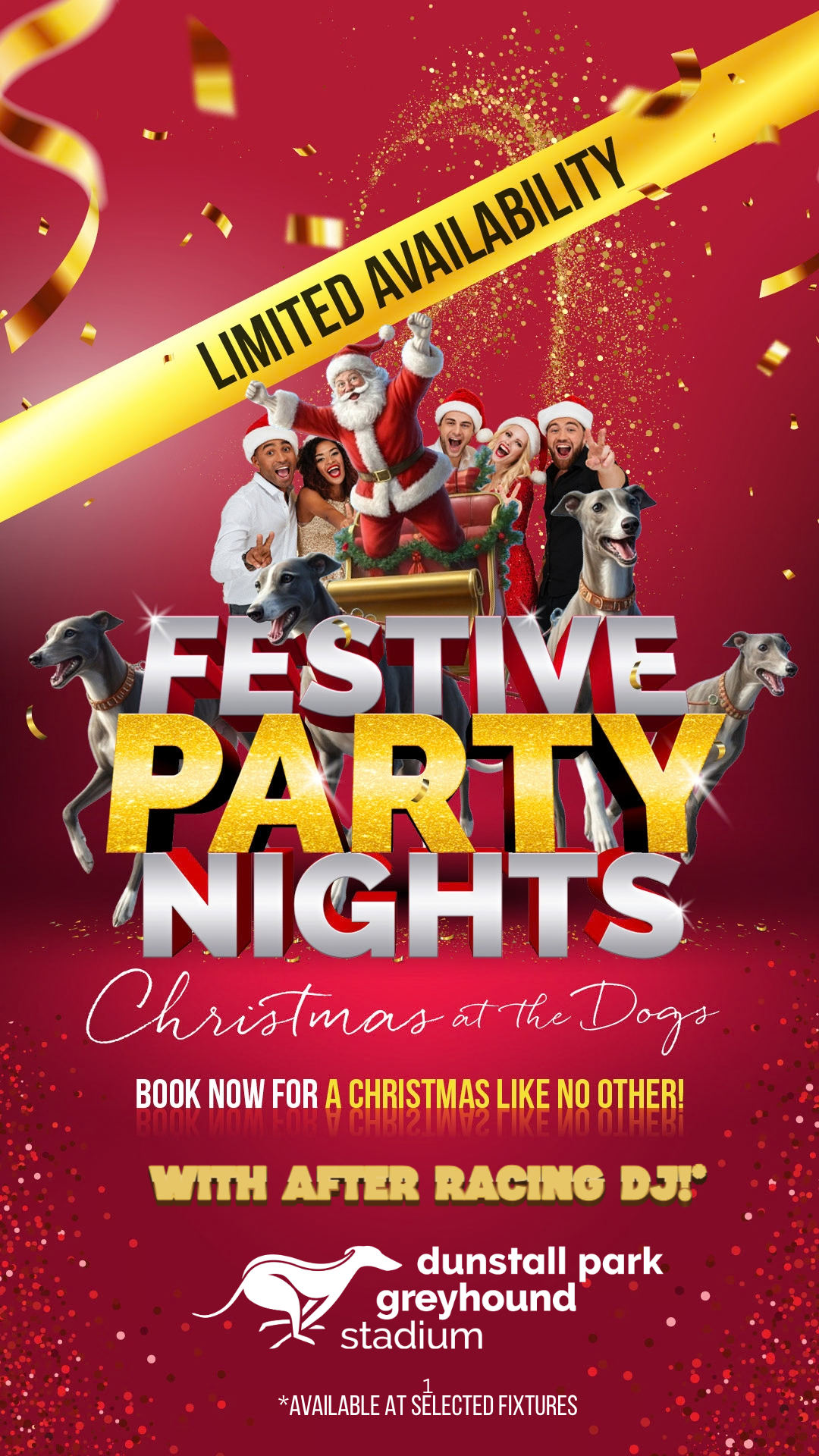 Festive Party Nights - Christmas at the Dogs at Dunstall Park Greyhound Stadium